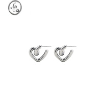 JiMi时尚爱心耳环女简约性冷淡风ins耳钉气质个性网红耳饰潮