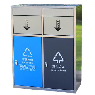 豫汉迎垃圾桶翻盖不锈钢