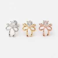 韩国进口动感爱心蝴蝶结创意耳骨钉耳蜗钉钛钢杆螺丝拧堵送女朋友老婆情人节七夕生日礼物