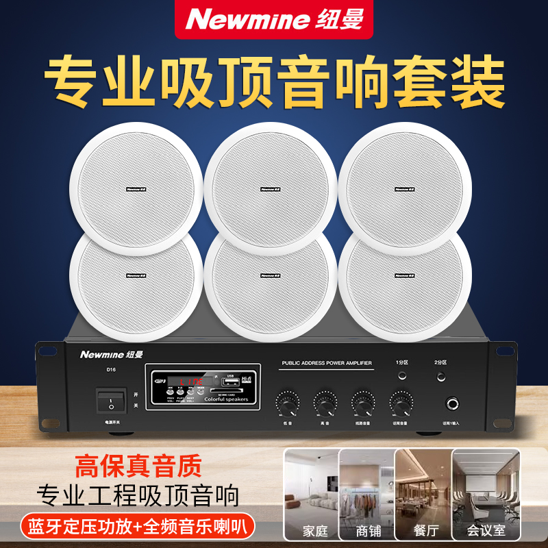 纽曼(Newsmy)功放吸顶音响 R12 6英寸一拖二