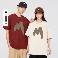 纯棉T恤时尚多侣短袖T恤宽松休闲百搭圆领打底衫上衣男女同款