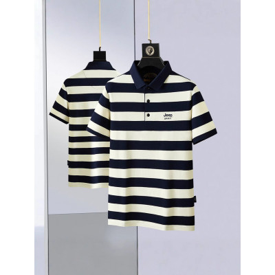 Jeep spirit男装短袖T恤男2025春秋新款中年商务翻领上衣polo衫男