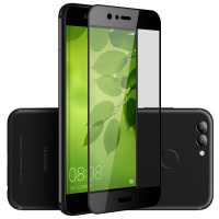 [买2送手机壳]轻万适用华为nova2plus钢化膜honor全屏玻璃贴膜huawei黑色高清手机保护膜