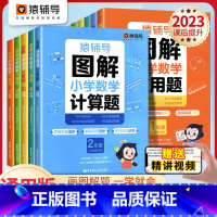 [突破-2本]应用题+计算题 小学四年级 [正版]猿辅导图解小学数学应用题计算题 一二三四五六年级上册下册数学逻辑思维思