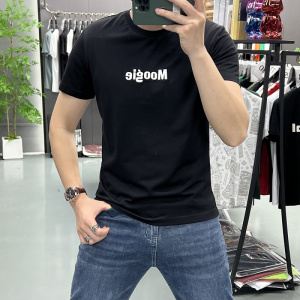 欧货夏季潮流印花字母短袖简约时尚修身圆领T恤新款体恤上衣