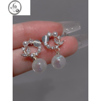 JiMi「费洛珠光」甜美珍珠耳饰蚊香盘耳夹无耳洞女耳钉女2023新款洋气