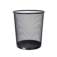 秦泰(Cqint) QTRASH-R 金属铁丝网格圆形垃圾桶 9L 黑色