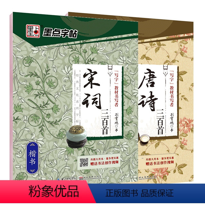 [2册]唐诗三百首+宋词三百首 [正版]名家散文练字帖墨点字帖经典文化系列 优美句子 荆霄鹏楷书入门硬笔书法教程初学者成