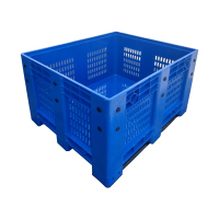 翌嘉YJ4121752塑料卡板箱叉车移动周转箱 网格卡板蓝色 1200*1000*760