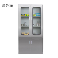 鑫升顺室文件柜不锈钢柜子储物柜资料柜档案柜带锁文件柜201大器文件柜[工厂现做 7天内发货]