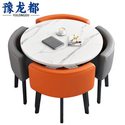 豫龙都一桌四椅圆桌套