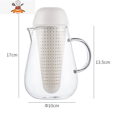 创意北欧简约家用过滤玻璃开水凉水冷水壶果汁泡茶壶800 敬平凉水壶