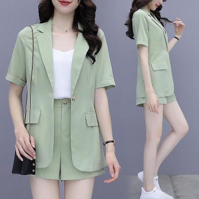 仙依琦2021夏季西装短裤套装女韩版小个子洋气职业时尚套装两件套女9826