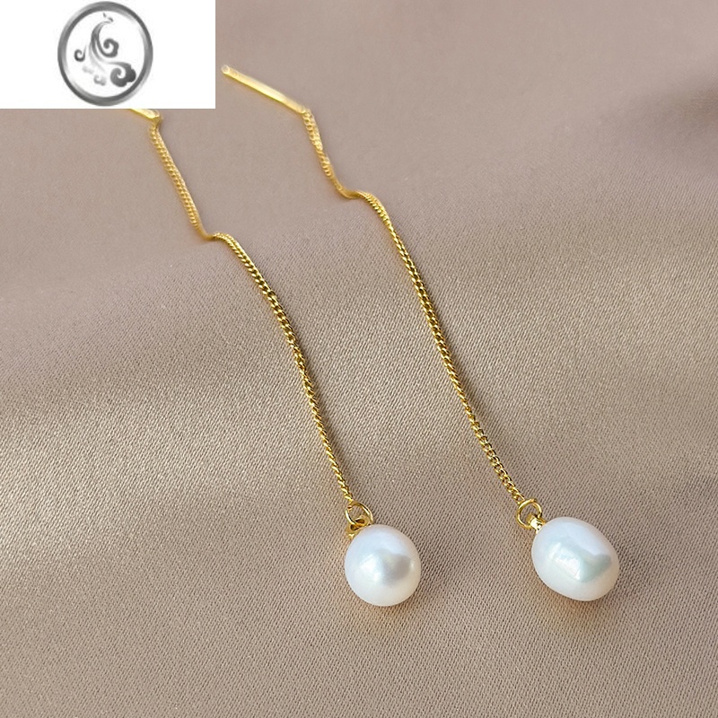 JiMi淡水珍珠耳饰女高级感气质925银银针耳坠2023年新款吊坠耳线