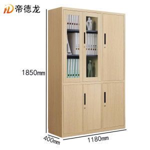 帝德龙钢制木纹文件柜储物柜铁皮柜六门TP5 1180*400*1850mm