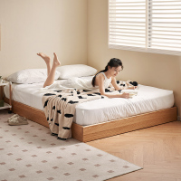 全友家居原木风实木地台床儿童房次卧室无床头床榻榻米床