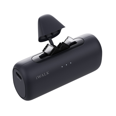 爱沃可[3C认证可上飞机]LPS002 快充尾插移动电源 5000毫安/lightning+type-c适用/黑色