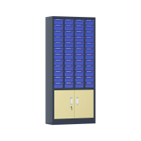 臻远 ZYLJG-W100 零件柜抽屉式工具柜电子元件柜螺丝柜物料柜 48抽蓝色无门加工具柜中号