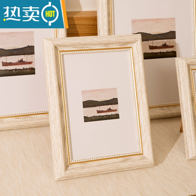 敬平创意美式复古画框外框7寸8寸10寸12寸挂墙洗照片加相框摆台竖横 复古白 小12寸[挂摆两用]内径20.3*30.3