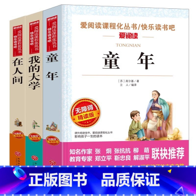 童年+在人间+我的大学 [正版]童年高尔基六年级阅读小学生课外书三四五年级上册必读的经典书目名著书籍初中生原著三部曲青少