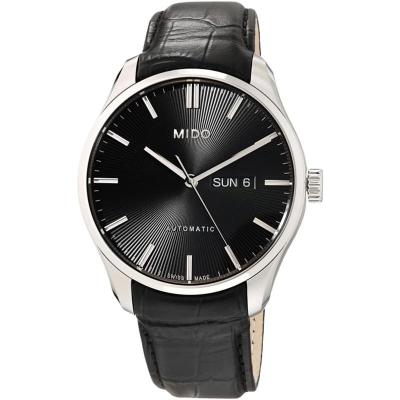 Mido美度男黑色皮带简约休闲风自动机械手表海外购M0246301605100