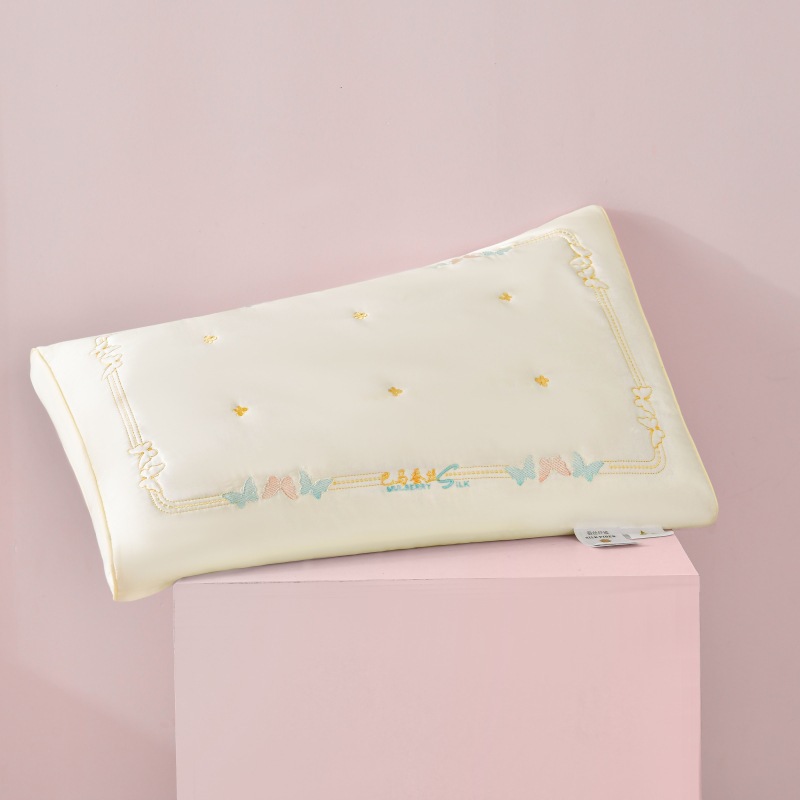 A类全棉柔软蚕丝枕头枕芯护颈椎助睡眠一对装家用纯棉低整头男女4