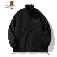 YANXU美式半拉链冲锋衣外套男女秋季情侣款防泼水中性风户外夹克上衣潮