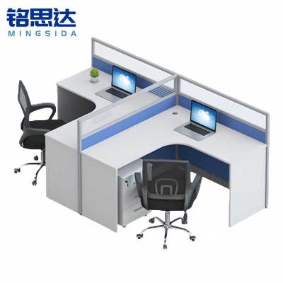 铭思达屏风工位T型双人位含柜椅套