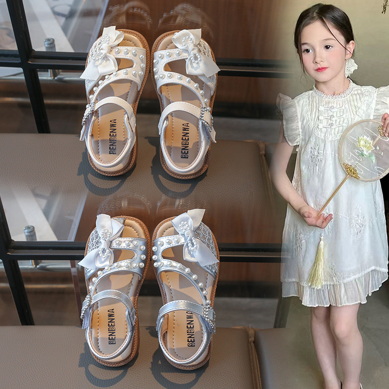 儿童串珠包头凉鞋20266夏季新款韩版蝴蝶结女童公主鞋沙滩鞋