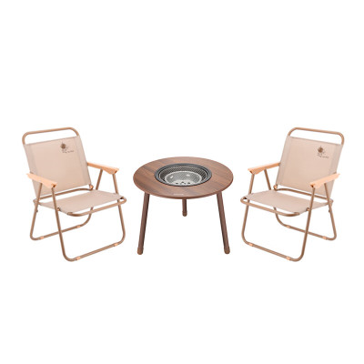 大迈围炉煮茶烧烤桌椅套装-琥珀松林