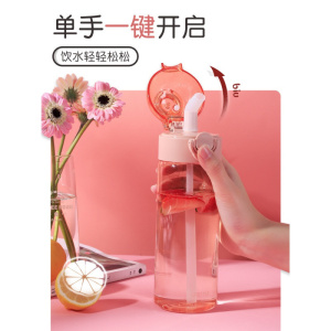 美帮汇茶杯高颜值塑料吸管杯子风大人孕妇产妇高温简约便携水杯女