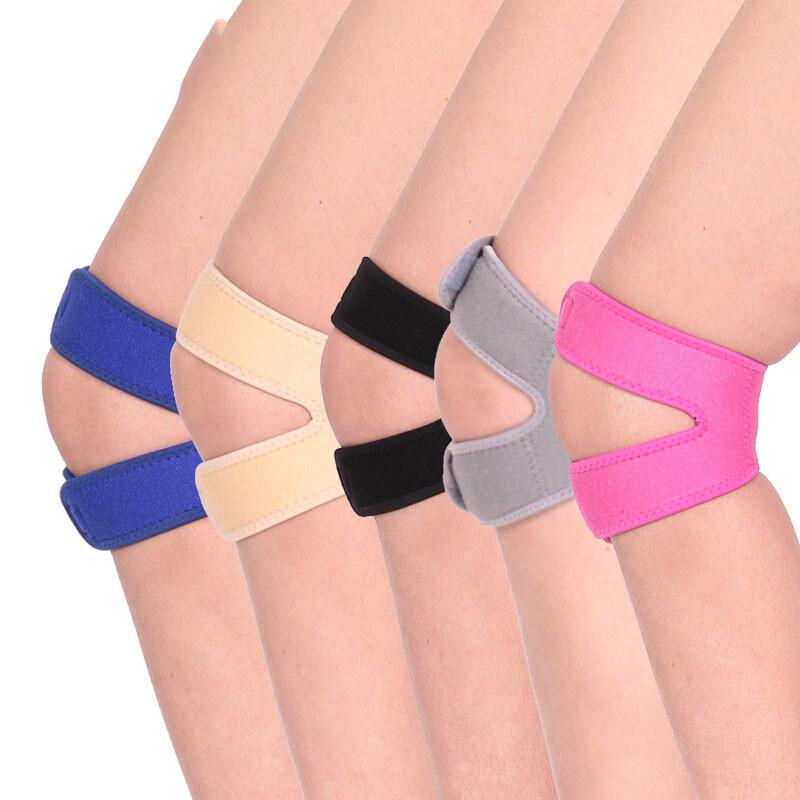 髌骨带运动护膝男女跑步户外篮球羽毛球透气减震加压护具黑色均码【四爪加压护膝】