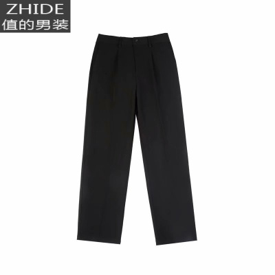 SUNTEK坠感小西裤男港风潮流直筒宽松休闲裤春秋季韩版百搭垂感西装裤子西裤