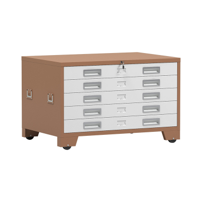 臻远 ZY-DTGA-7 工程图纸柜收纳柜 咖白色1号单节柜