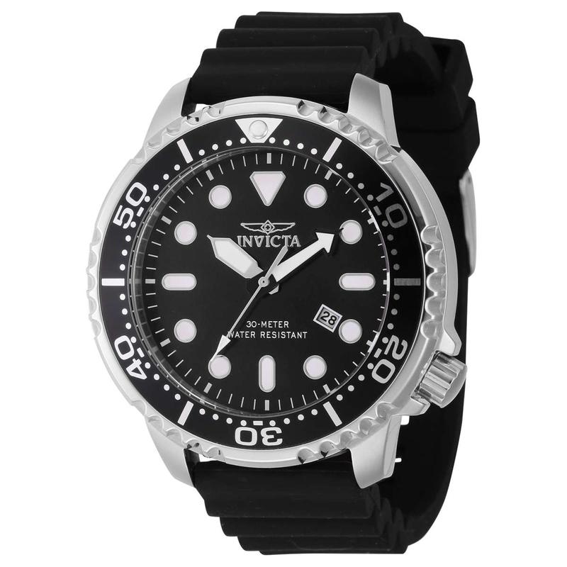 Invicta男士石英防水运动腕表mm大表盘夜光显示硅胶表带