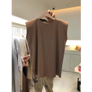 纯色圆领宽松无袖T恤女夏季显瘦休闲背心上衣服韩国女装