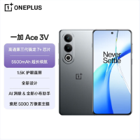 一加 Ace 3V 太空灰 12GB+256GB 第三代骁龙7+ 芯片 5500mAh大电池 100W快速充电器 OPPO AI 5G直屏游戏手机