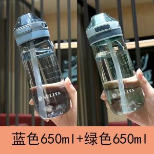 [补贴10%]高颜值吸管水杯女孕妇产妇学生儿童带刻度塑料饮水杯喝水