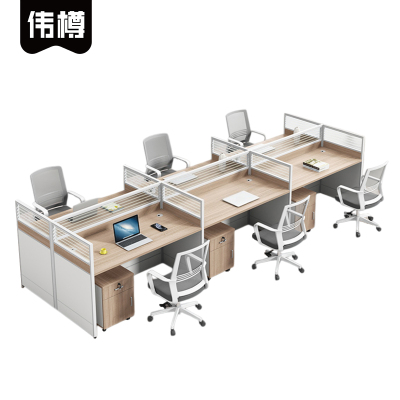 伟樽屏风工位六人位带柜椅360*120*110cm套