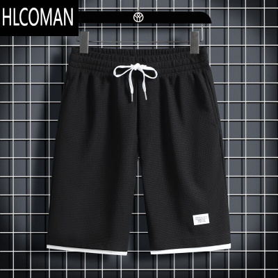 HLCOMAN短裤男士夏季新款薄款透气跑步运动中裤子潮牌新品百搭休闲五分裤