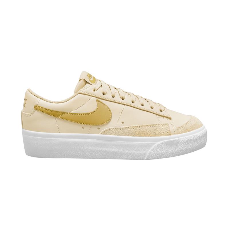 耐克(NIKE)女款厚底皮革复古板鞋低帮休闲运动潮鞋黄色舒适增高街