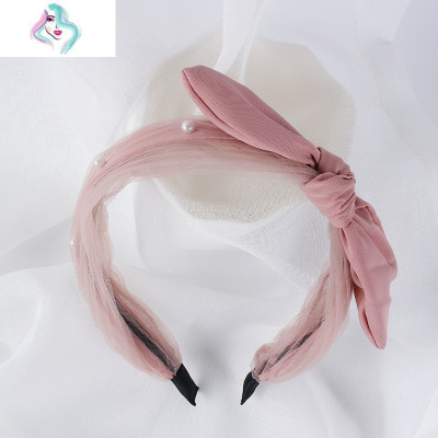 儿童公主发饰小女孩珍珠淑女头箍发卡女童兔耳朵时尚头饰可爱发箍你那么美黄色发夹