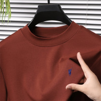 秋季新款圆领长袖T恤男纯色潮牌刺绣简约休闲百搭男士卫衣