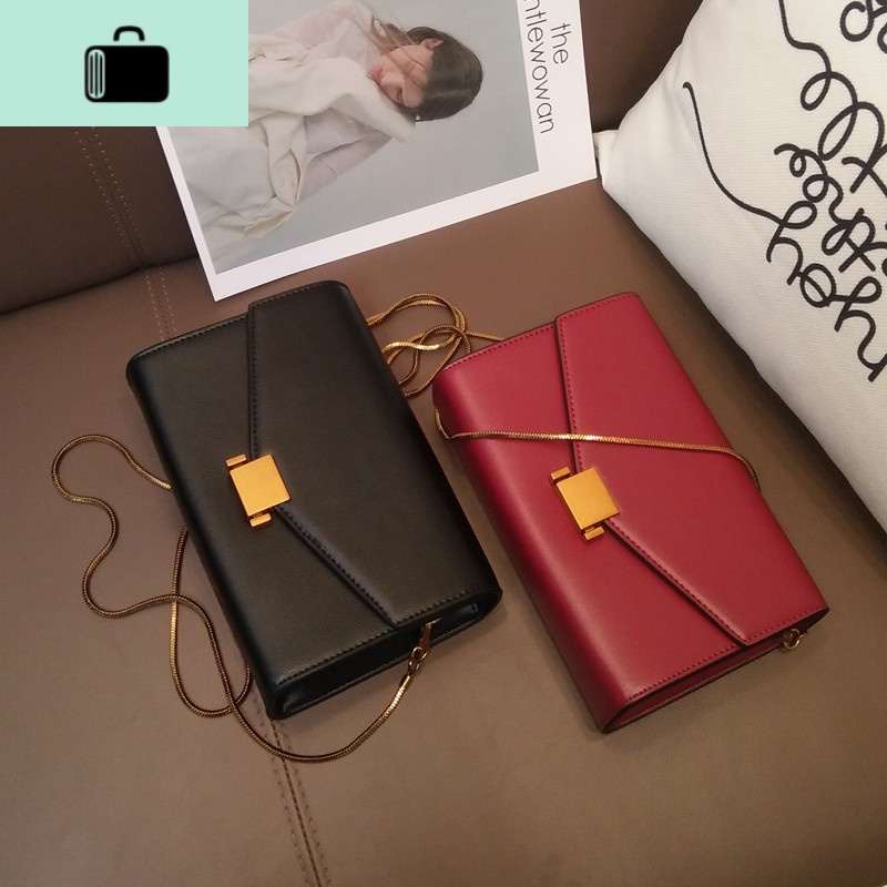 包包女包2020新款潮时尚简约单肩斜跨包黑色小方包复古百搭链条包NEW LAKE女斜挎包