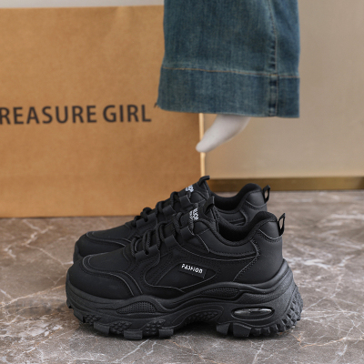 La Chessiers老爹鞋女鞋春秋新款网面透气厚底百搭低帮鞋休闲运动休闲鞋