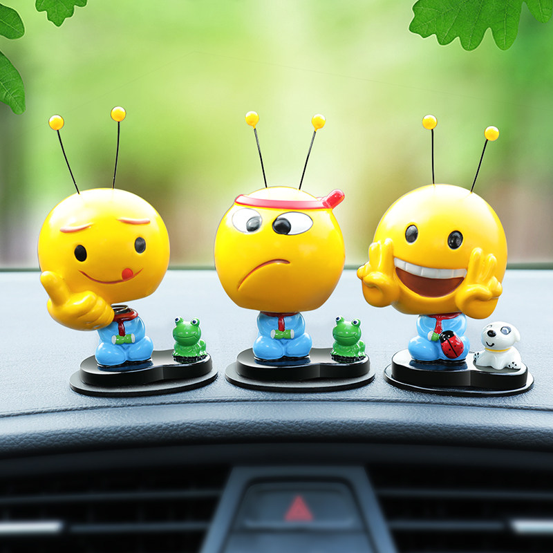网红车载可爱摇头表情包漂亮装饰车上用品女车内饰品摆件  奋斗 胜利