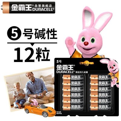 金霸王（Duracell）5号电池碱性电池12粒装1.5v干数码电池适用玩具空调电视遥控器无线鼠标挂钟指纹锁