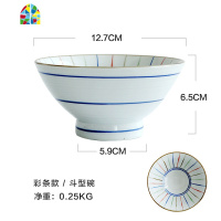 日式和风斗型碗斗笠碗高脚碗创意个性米饭碗家用单个小汤碗 FENGHOU 唐草-斗型碗