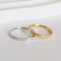 S925纯银碎冰冰戒指女ins小众设计感高级轻奢食指戒时尚闪亮金色送女朋友老婆情人节七夕生日礼物