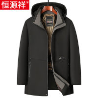 恒源祥棉衣男冬季中长款加绒加厚男士棉服外套保暖爸爸冬装派克服